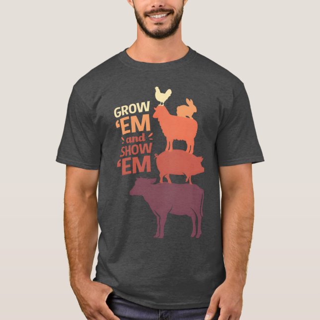 Growhem And Showhem Funny Livestock Show retro T-Shirt (Front)