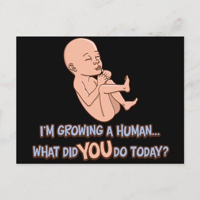 Growing A Human Maternity Postcard (Front)