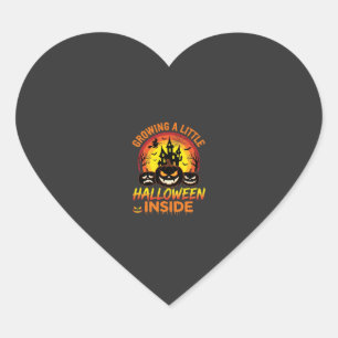 Growing a Little Halloween Inside Haunted Pumpkin Heart Sticker