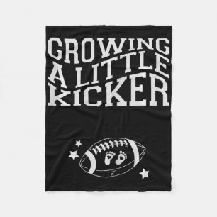 Growing A Little Kicker Football Ba Fleece Blanket