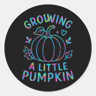 Growing A Little Pumpkin Fall Pregnancy Announceme Classic Round Sticker