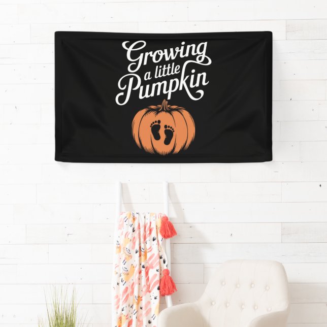 Growing A Little Pumpkin Fall Pregnancy Banner (Insitu)