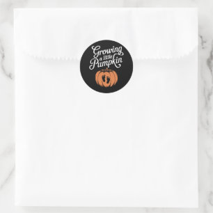 Growing A Little Pumpkin Fall Pregnancy Classic Round Sticker