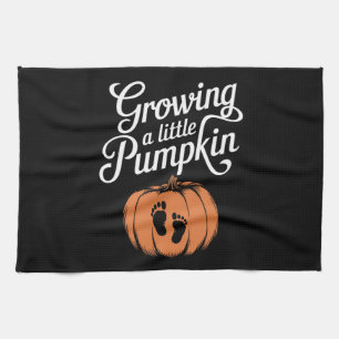 Growing A Little Pumpkin Fall Pregnancy Tea Towel
