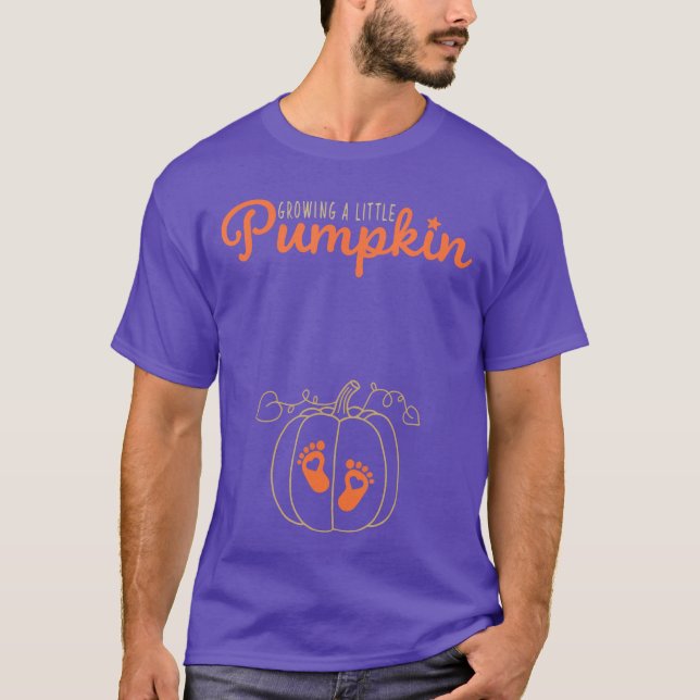 Growing A Little Pumpkin Fall Pregnancyhanksgiving T-Shirt (Front)