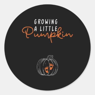 Growing A Little Pumpkin Fall Thanksgiving Classic Round Sticker