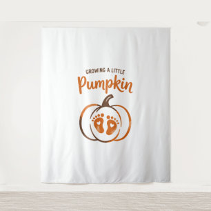 Growing a Little Pumpkin Funny Fall Tapestry