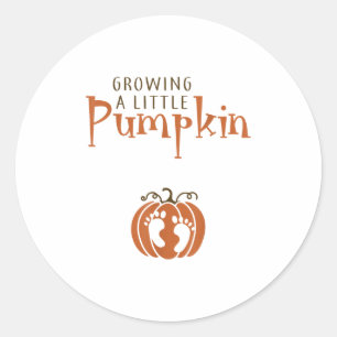 Growing A-little Pumpkin Halloween Pregnancy Annou Classic Round Sticker