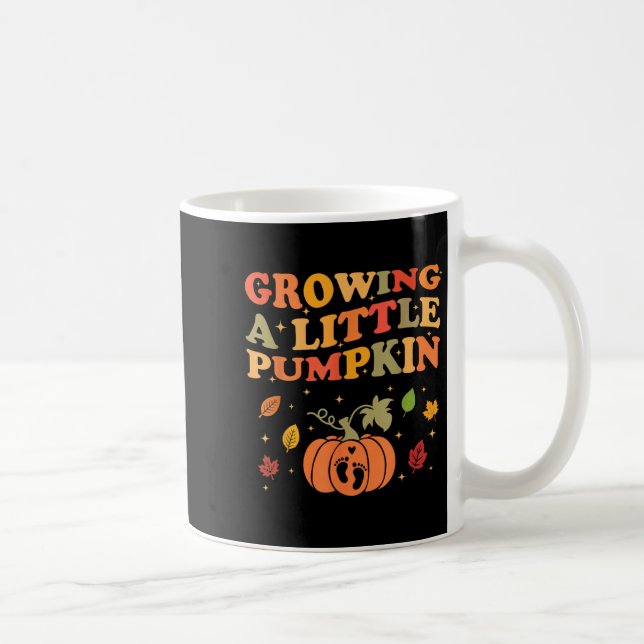 Growing A Little Pumpkin Halloween Pregnancy Annou Coffee Mug (Right)