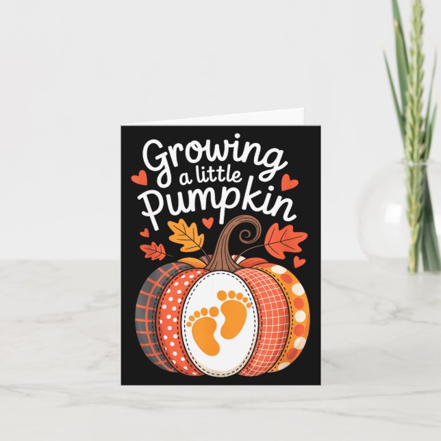 Growing A Little Pumpkin Maternity Pregnancy Thank Card (Front)