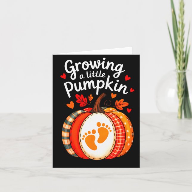 Growing A Little Pumpkin Maternity Pregnancy Thank Card (Front)