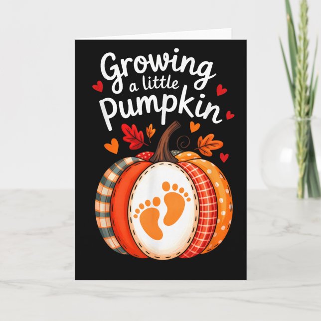 Growing A Little Pumpkin Maternity Pregnancy Thank Card (Front)
