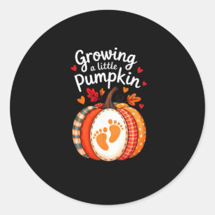 Growing A Little Pumpkin Maternity Pregnancy Thank Classic Round Sticker