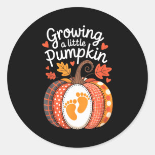 Growing A Little Pumpkin Maternity Pregnancy Thank Classic Round Sticker