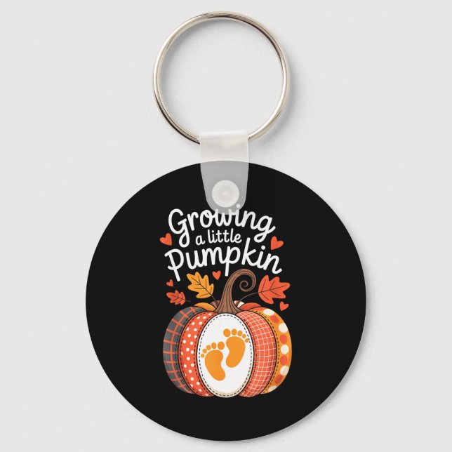 Growing A Little Pumpkin Maternity Pregnancy Thank Key Ring (Front)