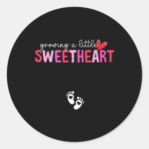 Growing A Little Sweetheart Valentine Pregnancy An Classic Round Sticker