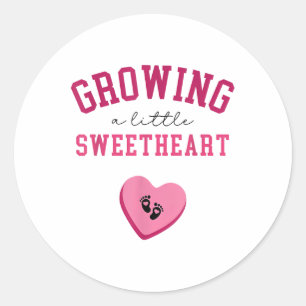 Growing A Little Sweetheart Valentine Pregnancy An Classic Round Sticker