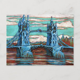 Growing Bridge in a fantasy city Postcard