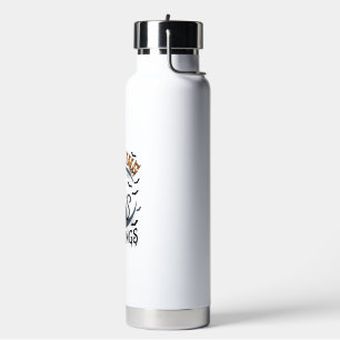 Growing Fangs Black Cat Crescent Moon Bats Hallowe Water Bottle