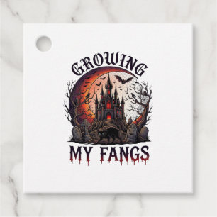 Growing Fangs Halloween Haunted Castle Black Cat M Favour Tags
