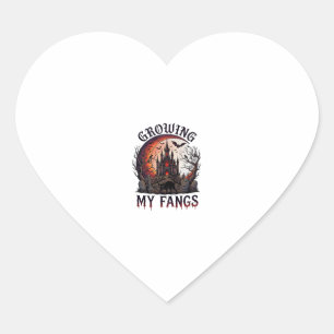 Growing Fangs Halloween Haunted Castle Black Cat M Heart Sticker
