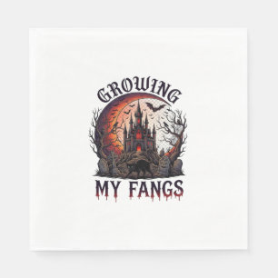 Growing Fangs Halloween Haunted Castle Black Cat M Napkin