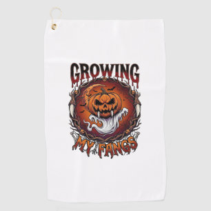 Growing Fangs Vampire Pumpkin Ghost Bats Skulls Golf Towel