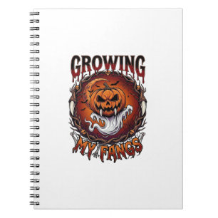 Growing Fangs Vampire Pumpkin Ghost Bats Skulls Notebook