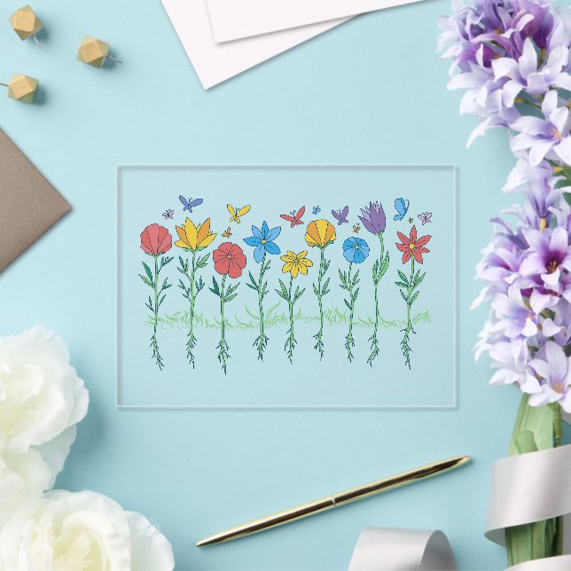 Growing flowers design acrylic invitations (Insitu (Wedding))