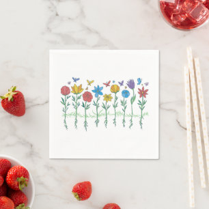 Growing flowers design napkin
