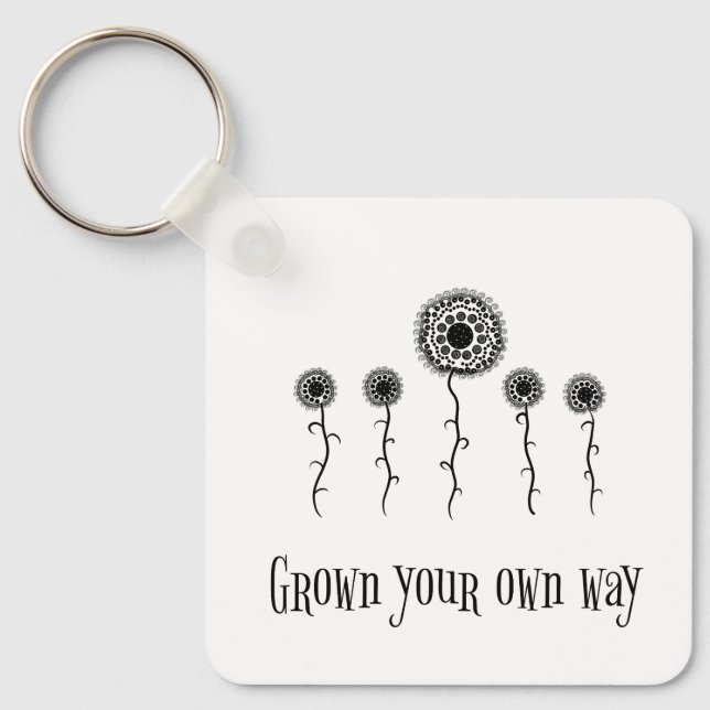Growing flowers key ring (Front)