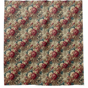 Growing Grotesque – Gothic Floral Shower Curtain
