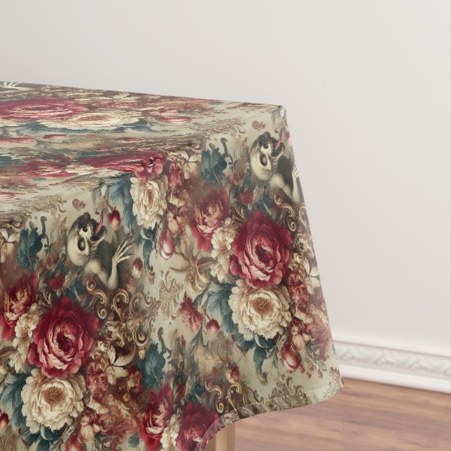 Growing Grotesque – Gothic Floral  Tablecloth (In Situ)