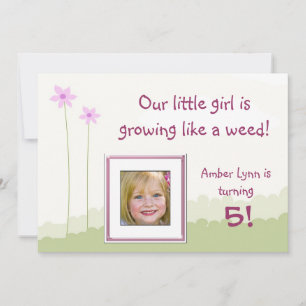 Growing Like A Weed Little Girl Birthday Card