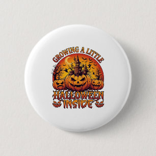 Growing Little Halloween Inside Pumpkins Haunted C 6 Cm Round Badge