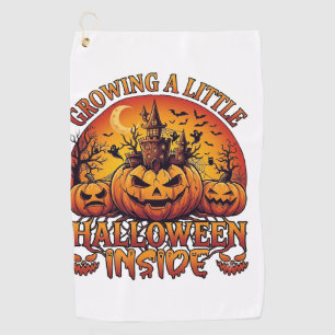 Growing Little Halloween Inside Pumpkins Haunted C Golf Towel