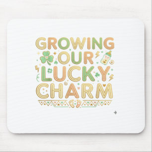 Growing lucky charm st patricks day twins pregnanc mouse pad