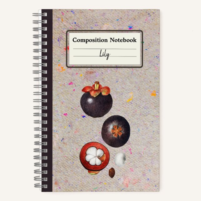 Growing Mangosteen Personalised Composition Notebook (Front)