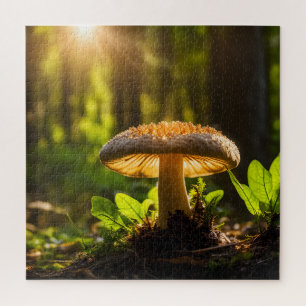 Growing mushrooms in forest jigsaw puzzle