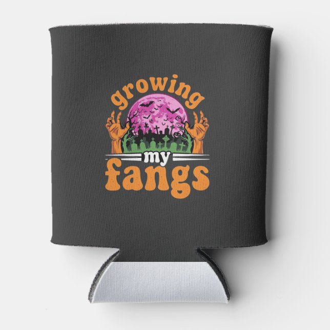 Growing My Fangs Halloween Vampire Design_1 Can Cooler (Front)