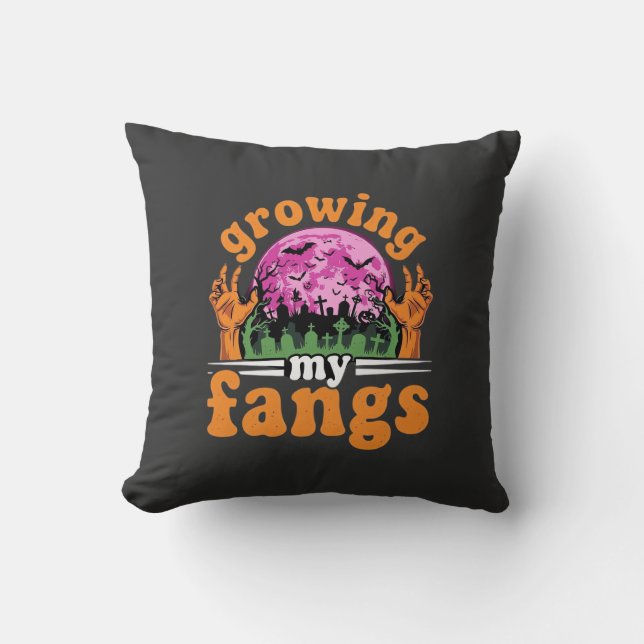 Growing My Fangs Halloween Vampire Design_1 Cushion (Front)