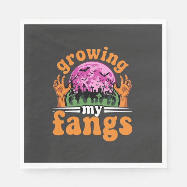 Growing My Fangs Halloween Vampire Design_1 Napkin (Front)