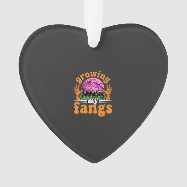 Growing My Fangs Halloween Vampire Design_1 Ornament (Front)