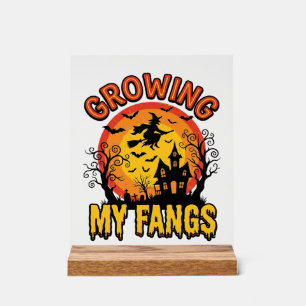 Growing My Fangs Vintage Halloween Vampire Shirt_1 Acrylic Sign