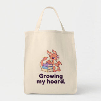Growing My Hoard Coral Dragon Book Lover Tote Bag