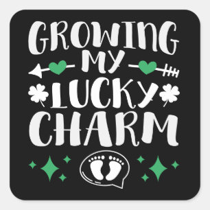Growing My Lucky Charm Funny St Patrick's Day Square Sticker