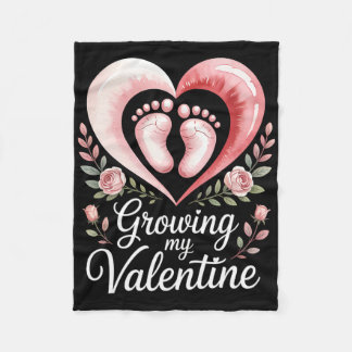 Growing My Valentine By Feet Heart Art  Fleece Blanket