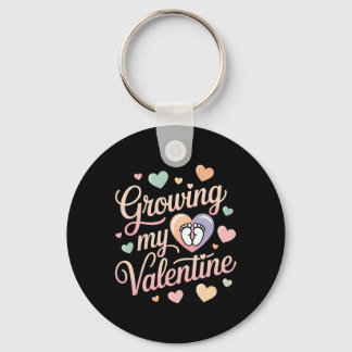 Growing My Valentine By Feet Heart Design  Key Ring
