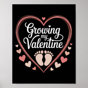 Growing My Valentine Heart Footprints Poster