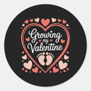 Growing My Valentine Heartbeat Love _1 Classic Round Sticker